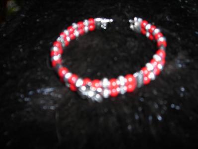 2 row Tibet silver bracelet  7804